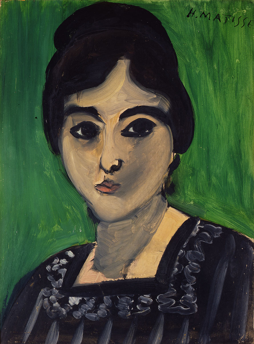 "Tête de Laurette sur fond vert", Paris, 1916