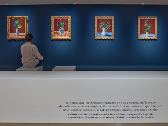 Vue de l'exposition "Hockney-Matisse. Un Paradis retrouvé" | © David Hockney | Photo © François Fernandez
