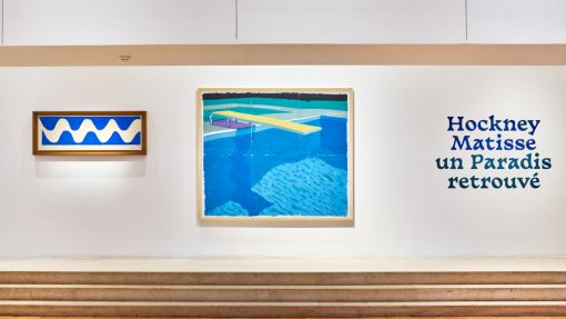 Vue de l'exposition "Hockney-Matisse. Un Paradis retrouvé" | © David Hockney © Succession H. Matisse | Photo © François Fernandez
